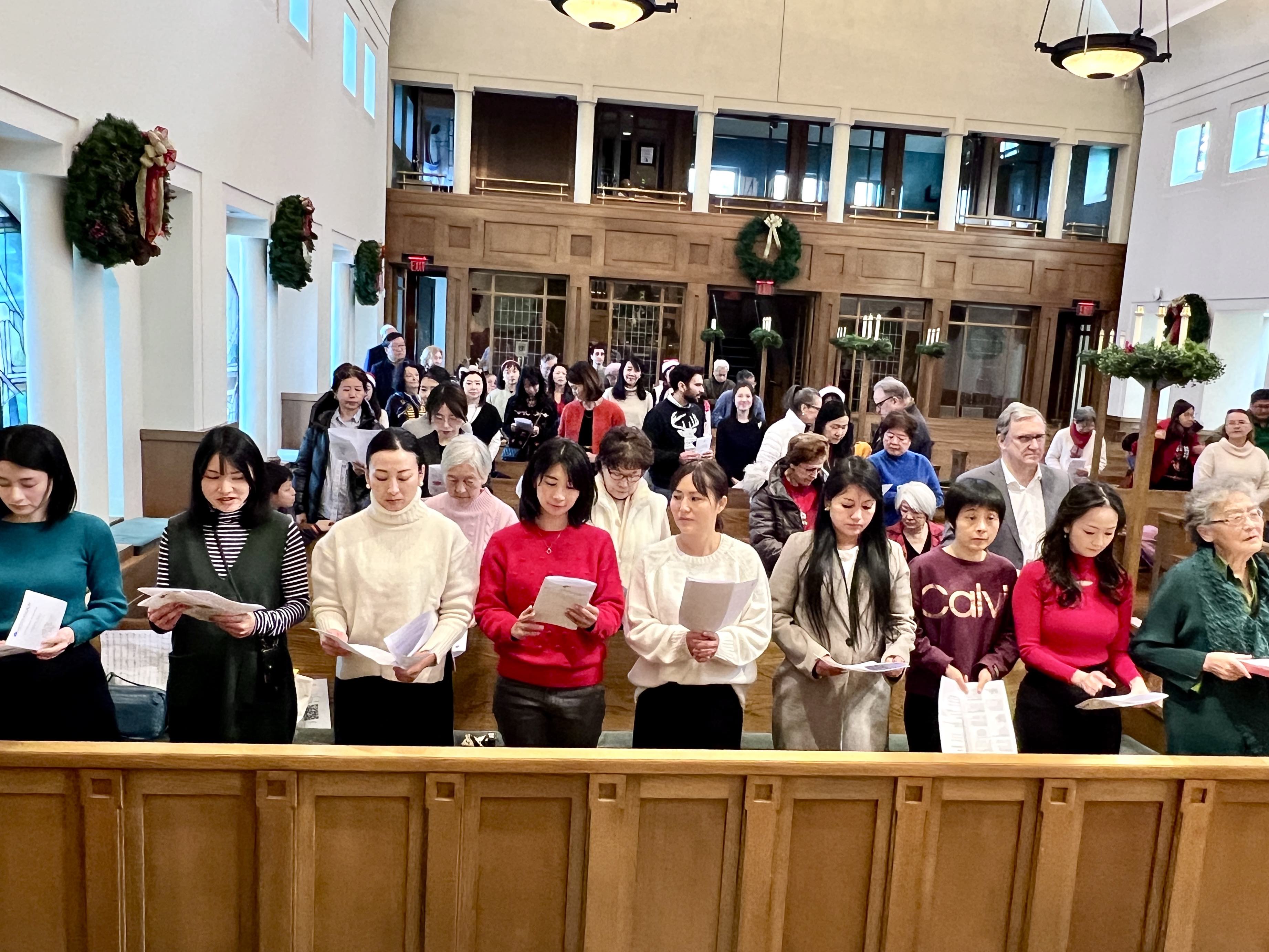 LIA students and teachers singing Silent Night in their own languages simultaneously