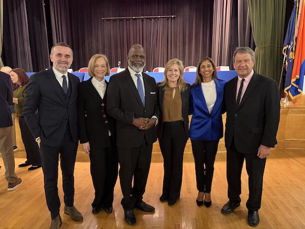 Jane George and Ellen with members of Jobs and Economy Task Force left to right Valon Ellen Mark Jane Meena George copy