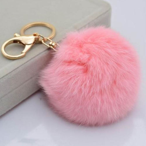 pinkfurkeychain